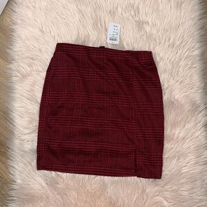 NWT Red Plaid Mini Skirt